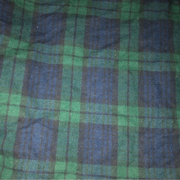 LL Bean Mens Blue & Green Plaid Flannel Long Sleeve Button Down Shirt Size L - Picture 5 of 5